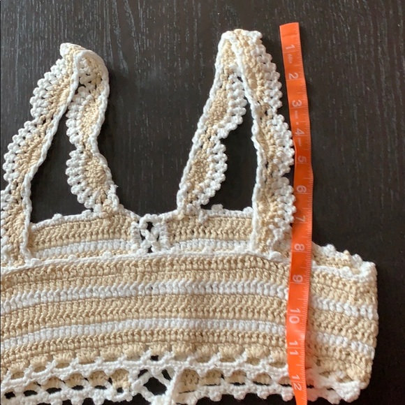 Fashion Nova Striped crochet CROPPED Top M/L - Picture 5 of 7